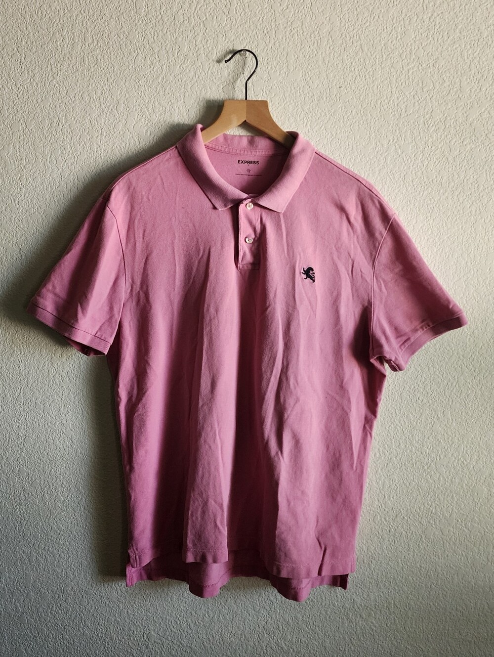 Express Men's XL Pink Short Sleeve Polo Shirt